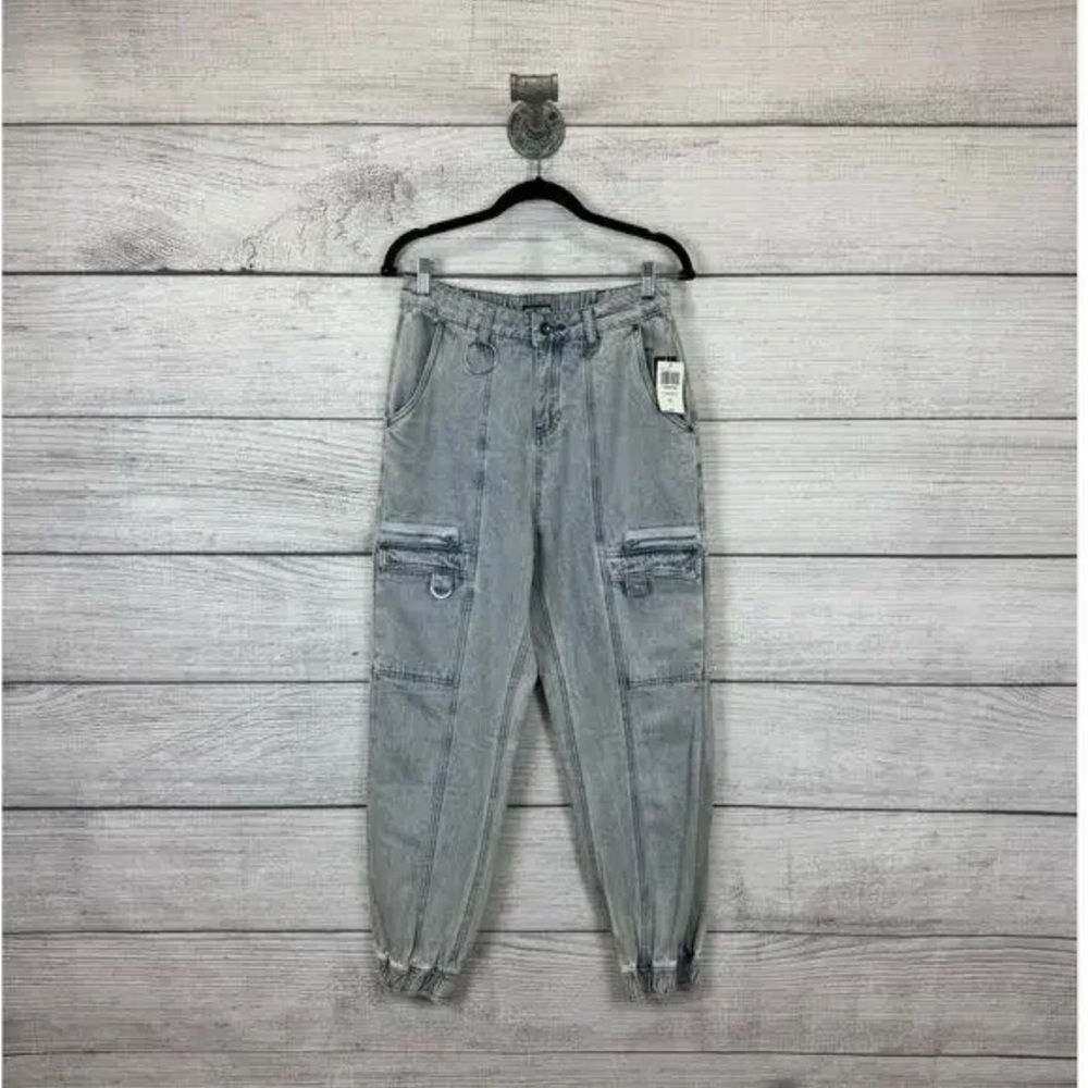 Hot Topic Women's Indigo Denim Side Chain Cargo Joggers